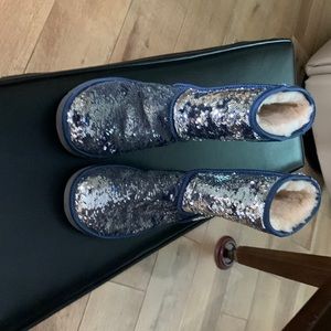 Ugg boots navy and  silver sequin